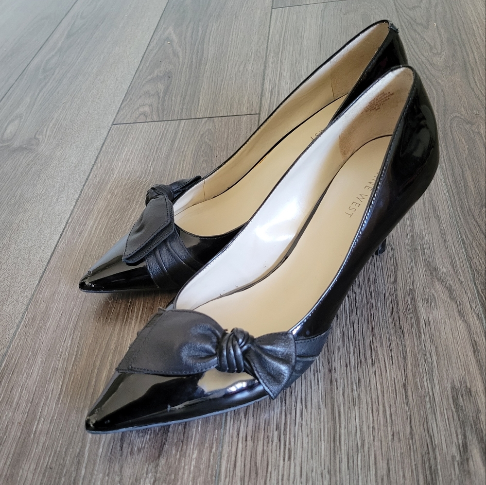 Nine West Black Heels With Bow